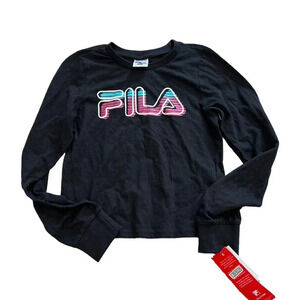 Fila Black Logo Long Sleeve Tee Girls S